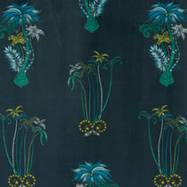 Jungle Palms Navy Velvet Upholstered Pelmets
